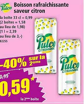 Boisson rafraîchissante saveur citron