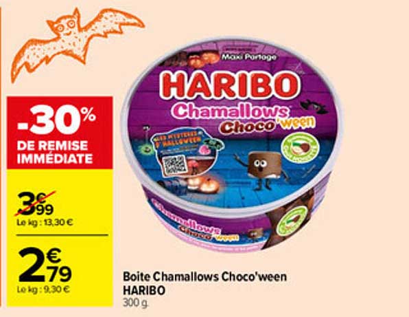 Boite Chamallows Choco'ween HARIBO 300 g