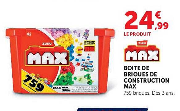 BOITE DE BRIQUES DE CONSTRUCTION MAX