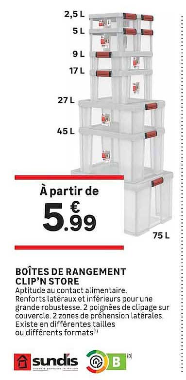 BOÎTES DE RANGEMENT CLIP’N STORE