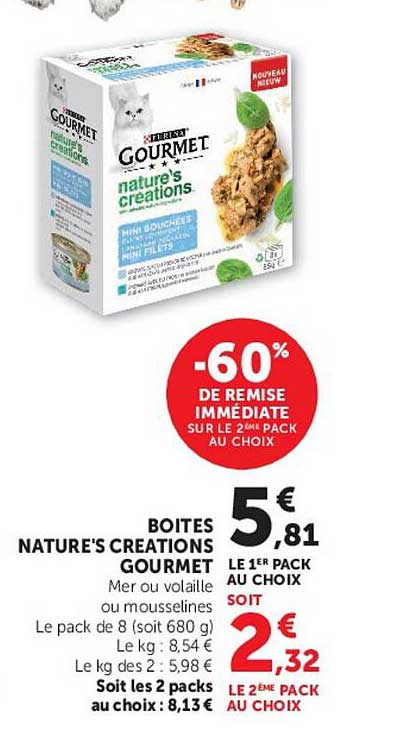 BOITES NATURE'S CREATIONS GOURMET
