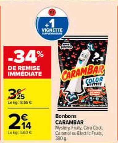 BONBONS CARAMBAR Mystery Fruty, Cara Cool, Cotons du Electric Fruits, 380 g