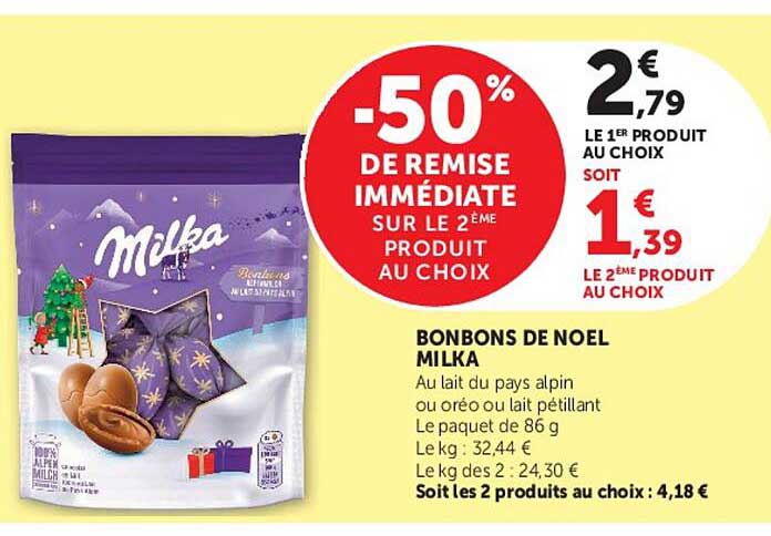BONBONS DE NOEL MILKA