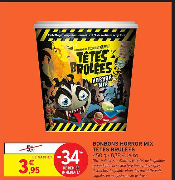 BONBONS HORROR MIX TETES BRULÉES