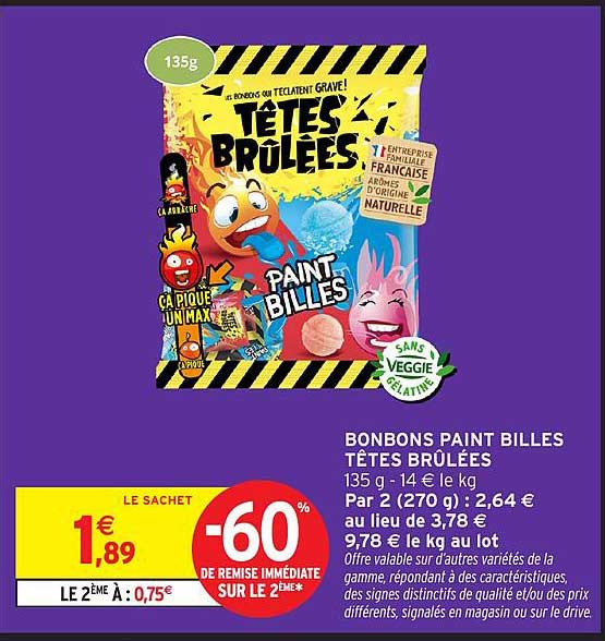 BONBONS PAINT BILLES TÊTES BRÛLÉES