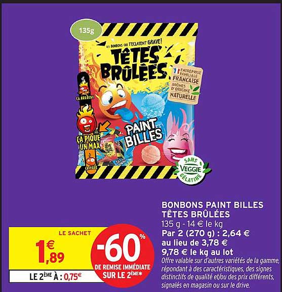 BONBONS PAINT BILLES TÊTES BRÛLÉES
