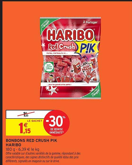 BONBONS RED CRUSH PIK HARIBO