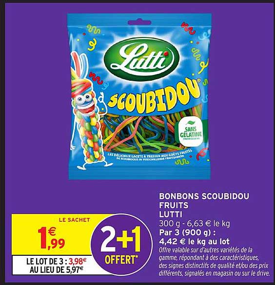 BONBONS SCOUBIDOU FRUITS LUTTI