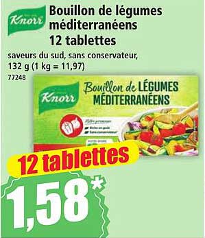 Bouillon de légumes méditerranéens 12 tablettes