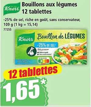 Bouillons aux légumes 12 tablettes