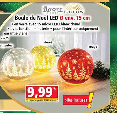 Boule de Noël LED Ø env. 15 cm