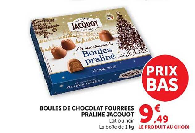 BOULES DE CHOCOLAT FOURREES PRALINE JACQUOT