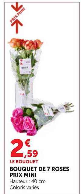 BOUQUET DE 7 ROSES PRIX MINI