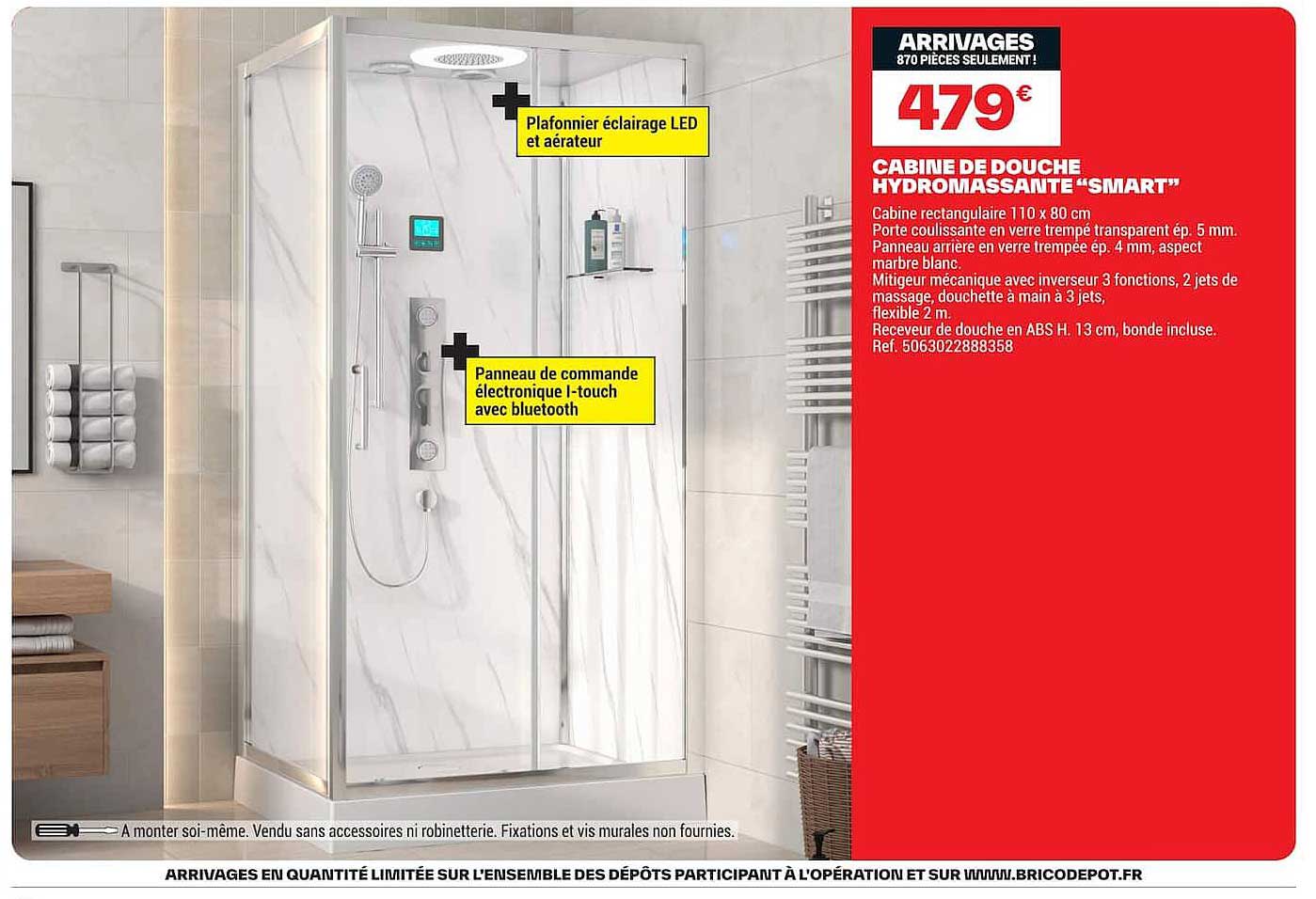 CABINE DE DOUCHE HYDROMASSANTE "SMART"