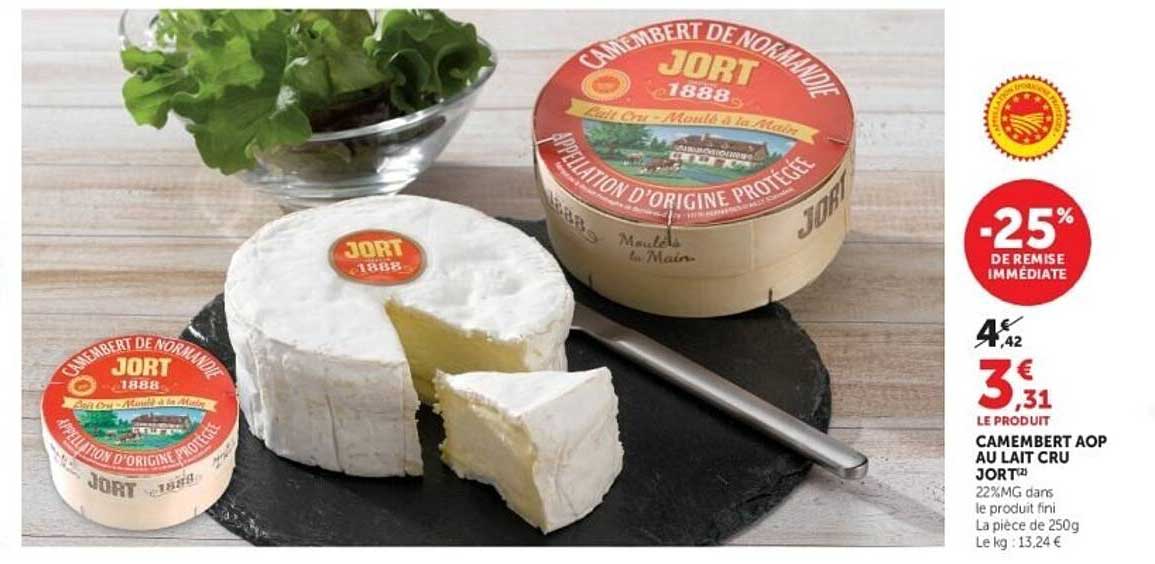 CAMEMBERT AOP AU LAIT CRU JORT