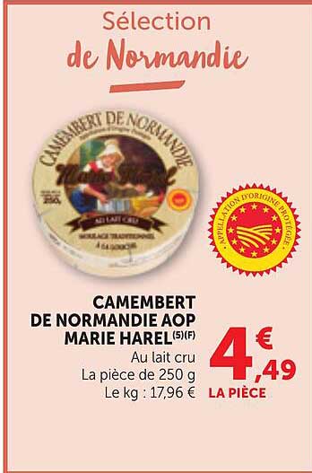 CAMEMBERT DE NORMANDIE AOP MARIE HAREL(5)F