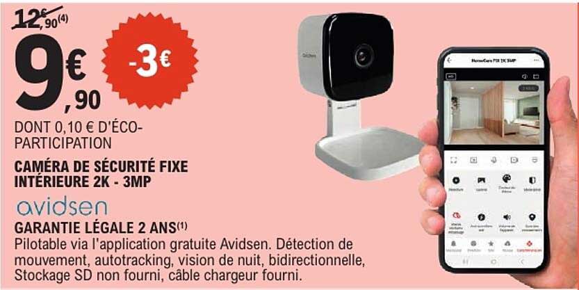 CAMÉRA DE SÉCURITÉ FIXE INTÉRIEURE 2K - 3MP
