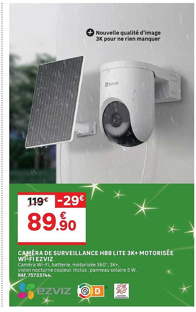 CAMÉRA DE SURVEILLANCE HB8 LITE 3K+ MOTORISÉE WI-FI EZVIZ