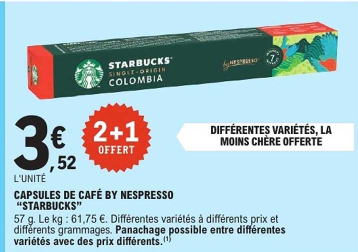 CAPSULES DE CAFÉ BY NESPRESSO “STARBUCKS”