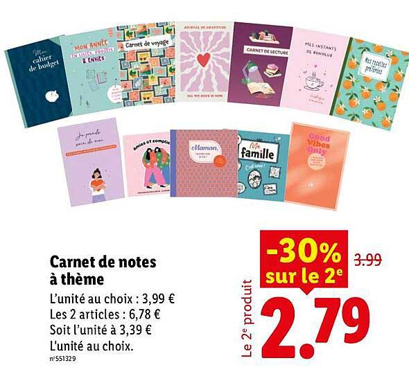 Carnet de notes à thème