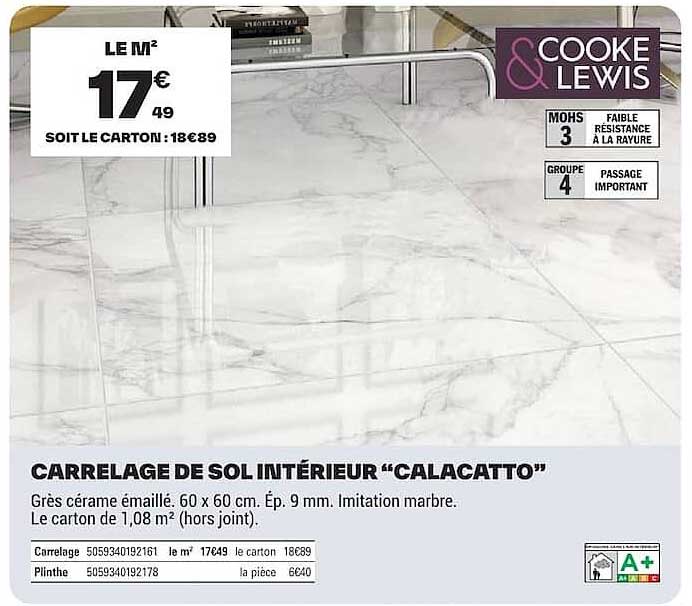 CARRELAGE DE SOL INTÉRIEUR “CALACATTO”