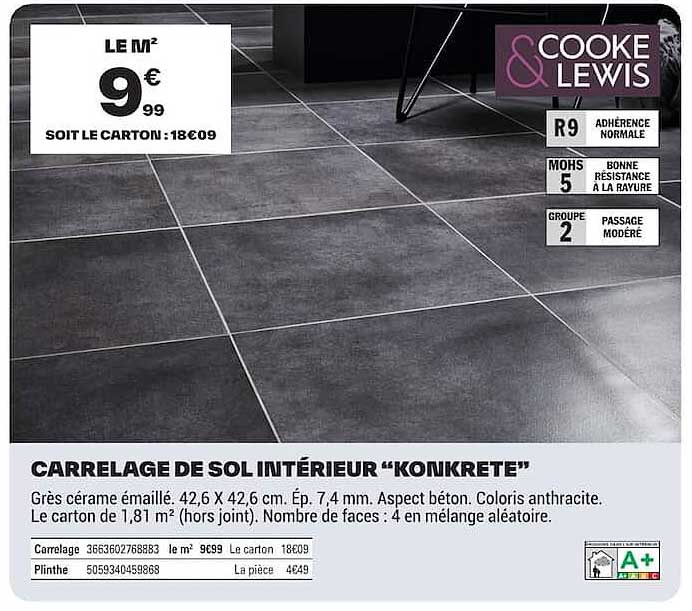 CARRELAGE DE SOL INTÉRIEUR “KONKRETE”