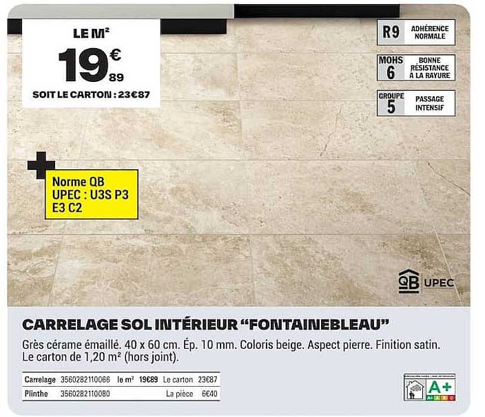 CARRELAGE SOL INTÉRIEUR “FONTAINEBLEAU”