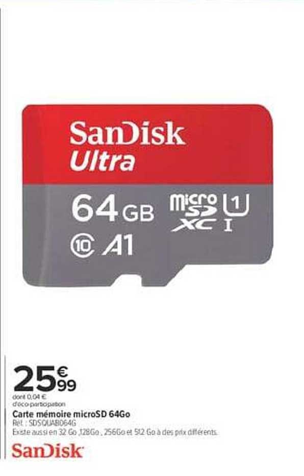 Carte mémoire microSD 64Go