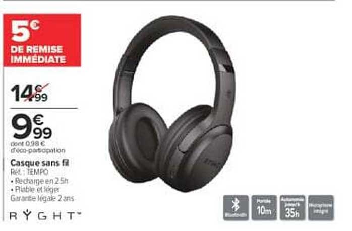 Casque sans fil RYGHT TEMPO
