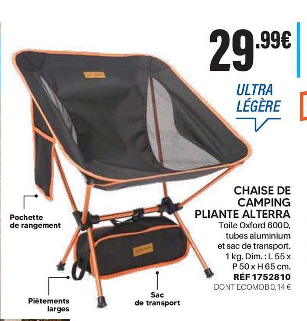 CHAISE DE CAMPING PLIANTE ALTERRA