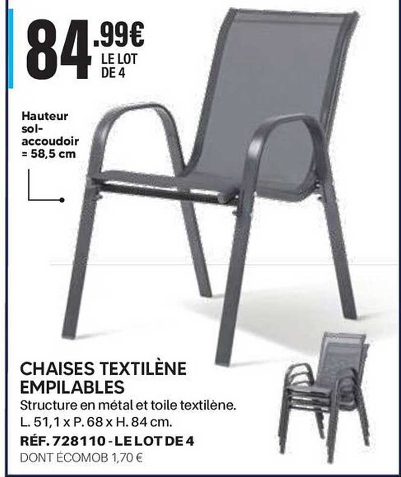 CHAISES TEXTILÈNE EMPILABLES