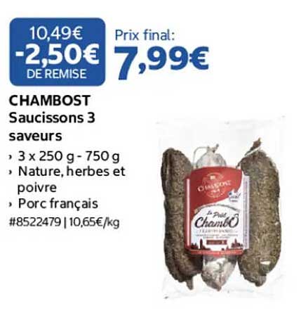 CHAMBOST Saucissons 3 saveurs