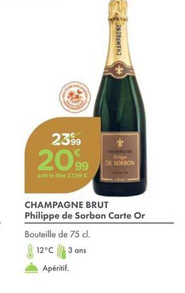 CHAMPAGNE BRUT Philippe de Sorbon Carte Or