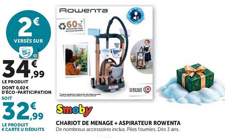 CHARIOT DE MENAGE + ASPIRATEUR ROWENTA
