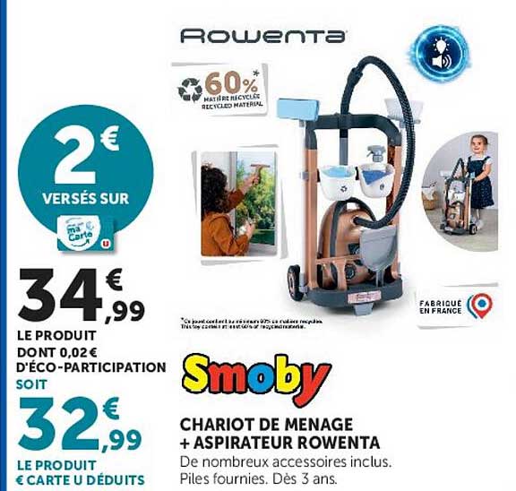 CHARIOT DE MENAGE + ASPIRATEUR ROWENTA
