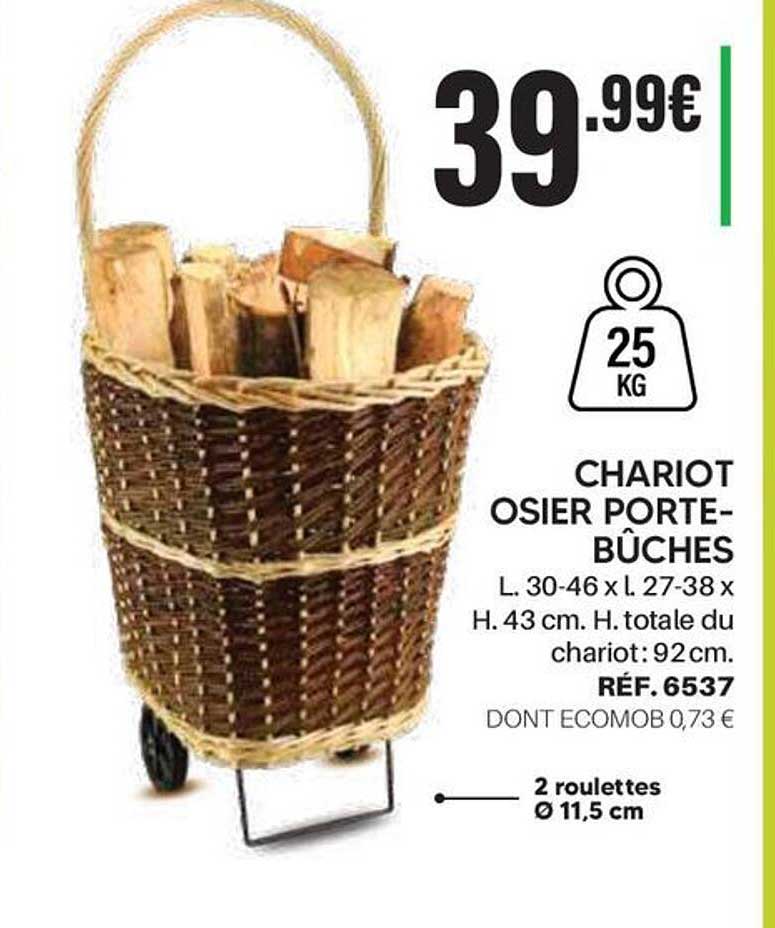 CHARIOT OSIER PORTE-BÛCHES