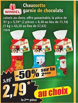 Chaussette garnie de chocolats