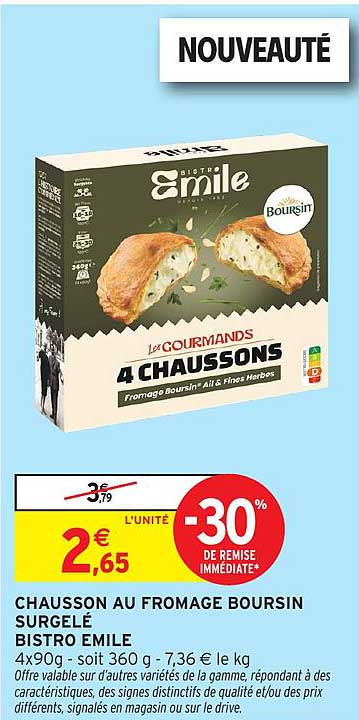 CHAUSSON AU FROMAGE BOURSIN SURGELÉ BISTRO EMILE