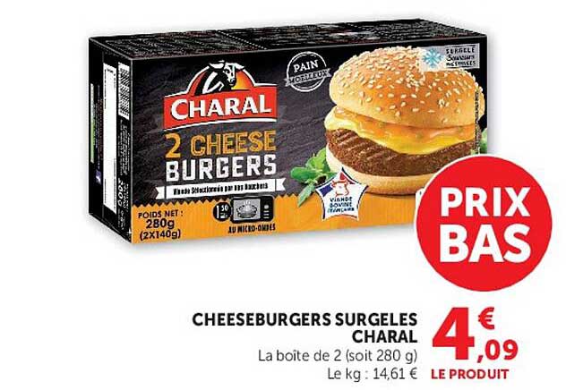CHEESEBURGERS SURGELES CHARAL