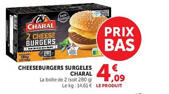CHEESEBURGERS SURGELES CHARAL