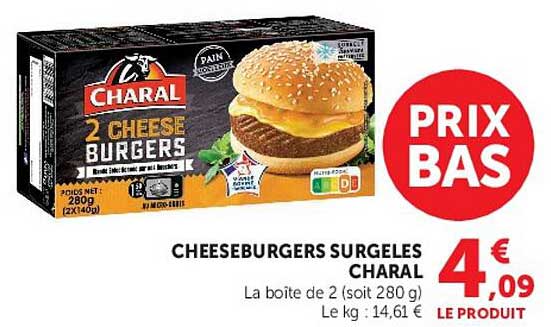 CHEESEBURGERS SURGELES CHARAL