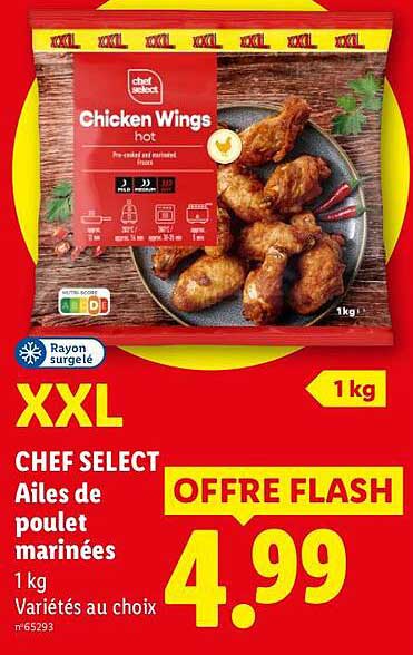 CHEF SELECT Ailes de poulet marinées 1 kg Variétés au choix n°6593