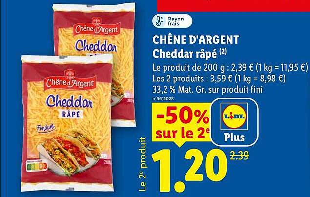 CHÊNE D'ARGENT Cheddar râpé
