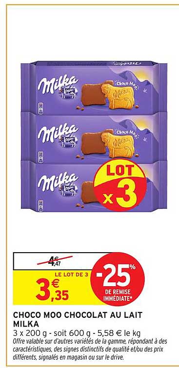 CHOCO MOO CHOCOLAT AU LAIT MILKA