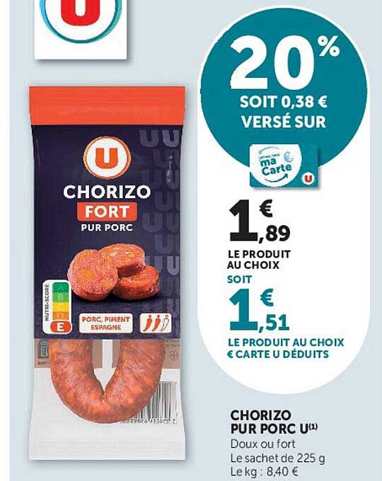CHORIZO FORT PUR PORC