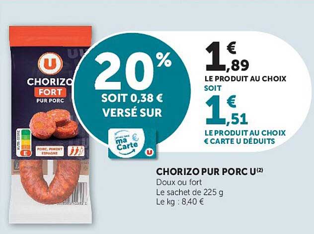 CHORIZO PUR PORC U