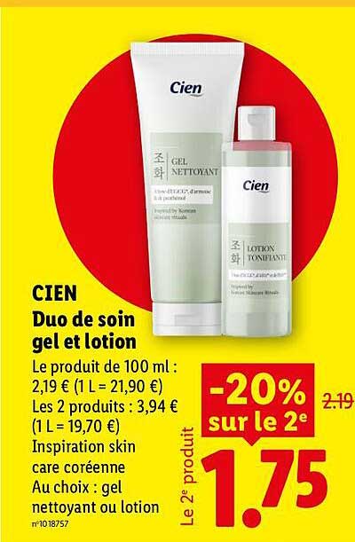 CIEN Duo de soin gel et lotion