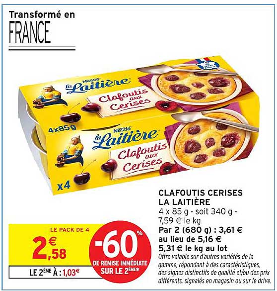 CLAFOUTIS CERISES LA LAITIÈRE