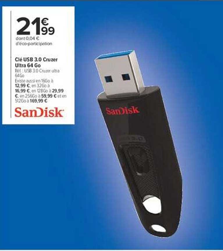 Clé USB 3.0 Cruzer Ultra 64 Go