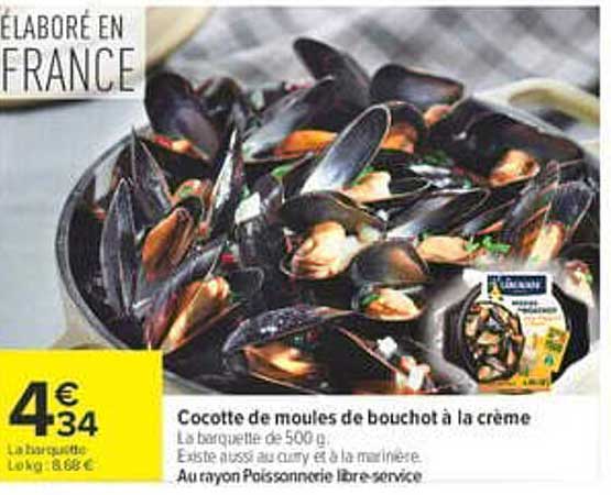Cocotte de moules de bouchot à la crème